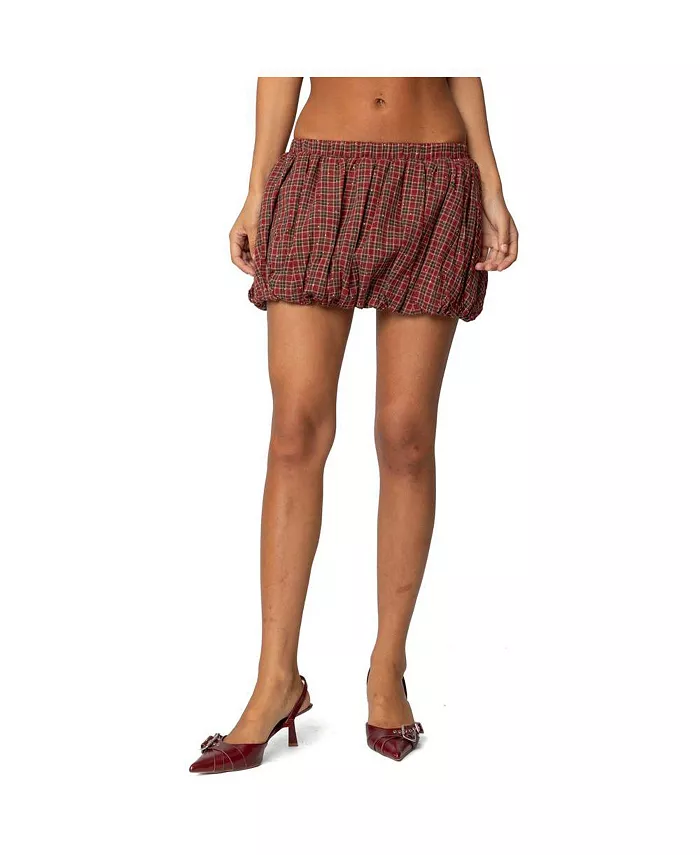 

Женская мини-юбка Marlene Plaid Bubble Edikted, красный