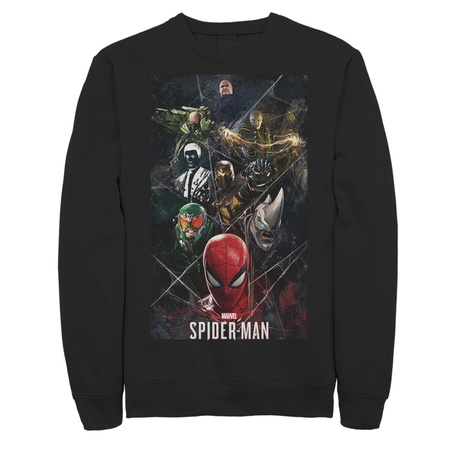 

Мужской свитшот с коллажем «Человек-паук» из игры Villain Web Marvel