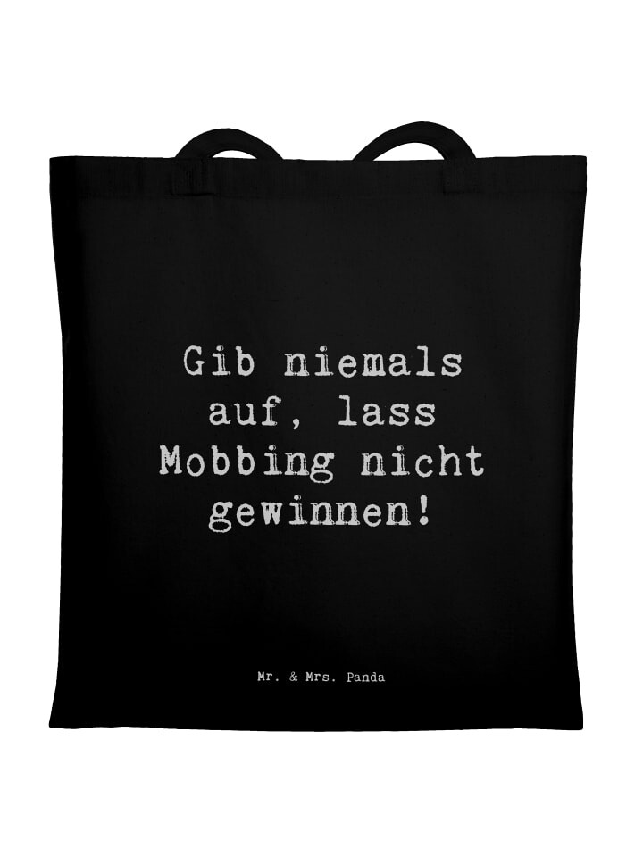 

Сумка Mr. & Mrs. Panda Tragetasche Spruch Mobbing bewältigen mit Spruch, черный