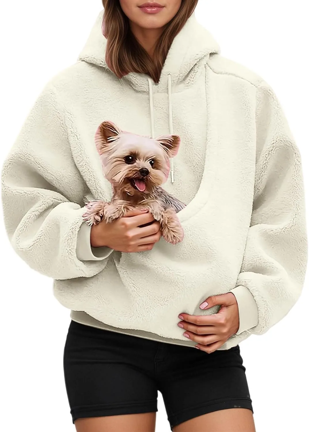 

Толстовка с капюшоном и карманом-переноской для питомца