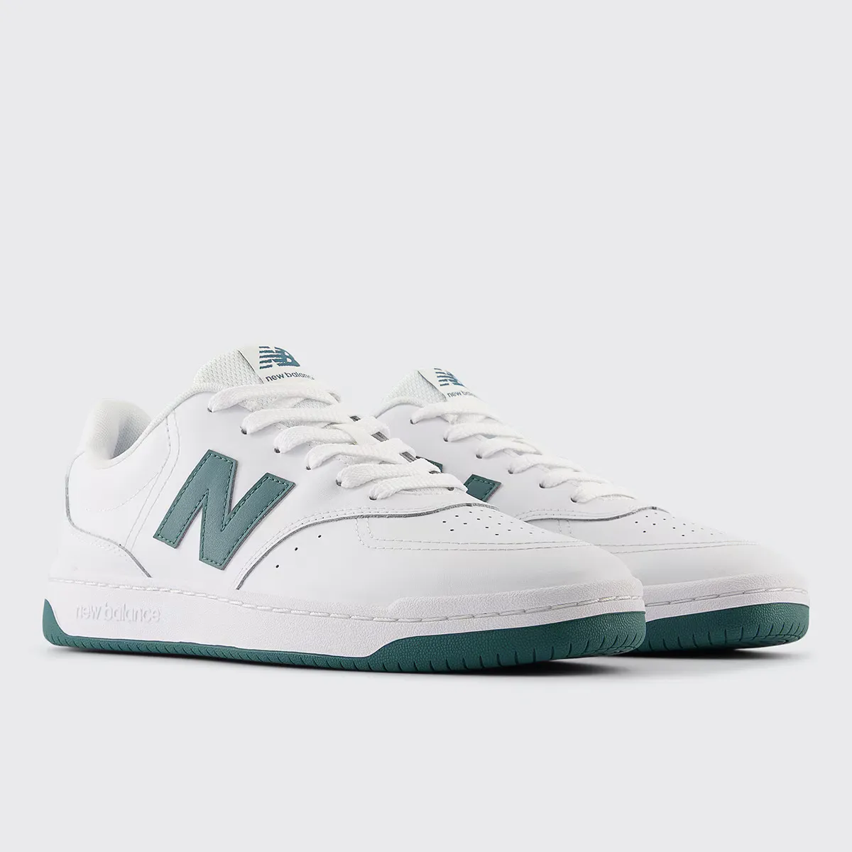 Unisex BB80 New Balance повседневные кроссовки, белый/зеленый — фото 2