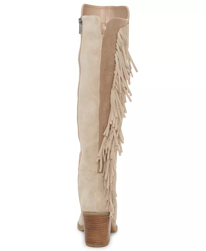 Женские сапоги Boswell Fringe до колена на квадратном каблуке Lucky Brand, загар/бежевый — фото 3