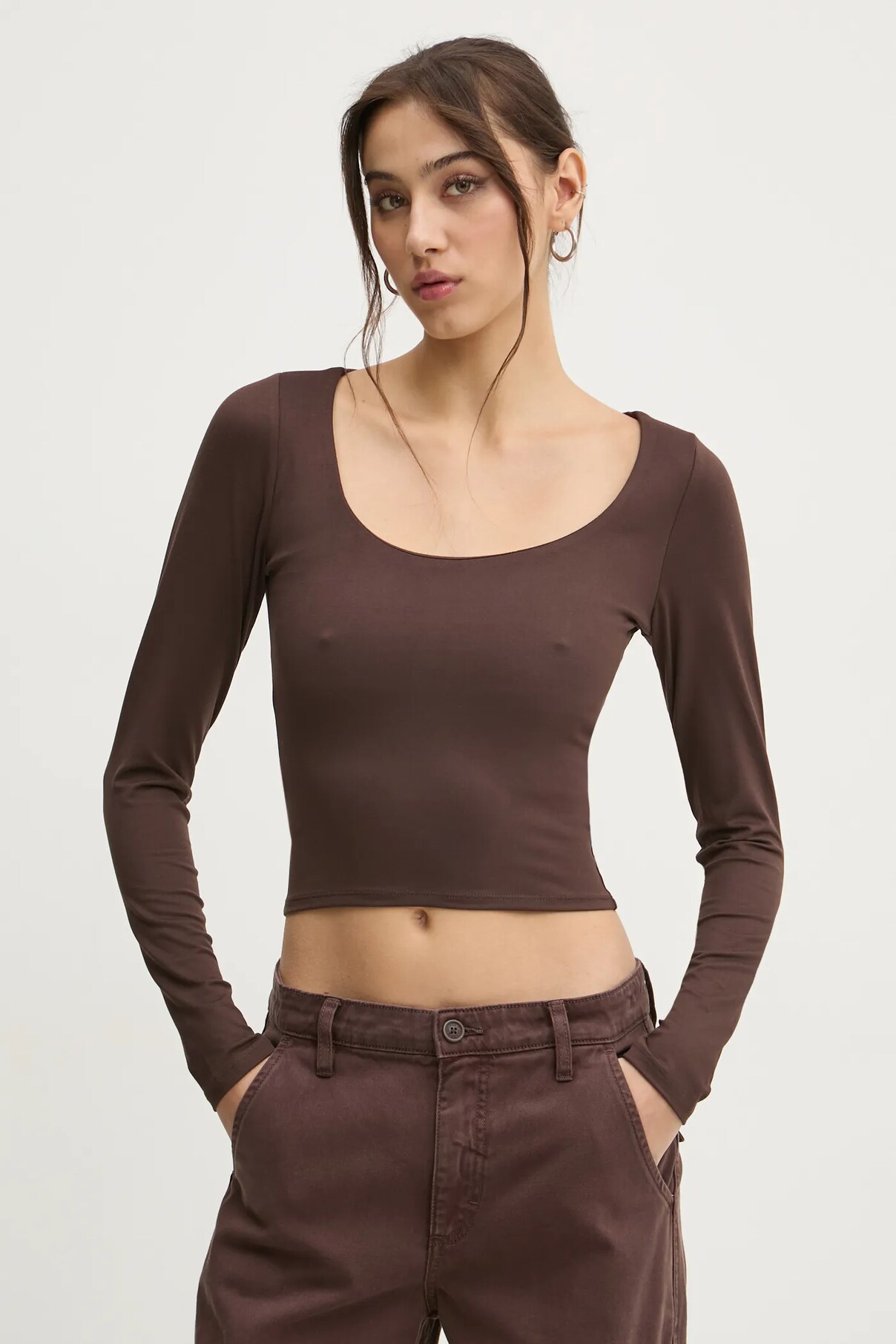 

Длинный рукав Hollister Co., коричневый