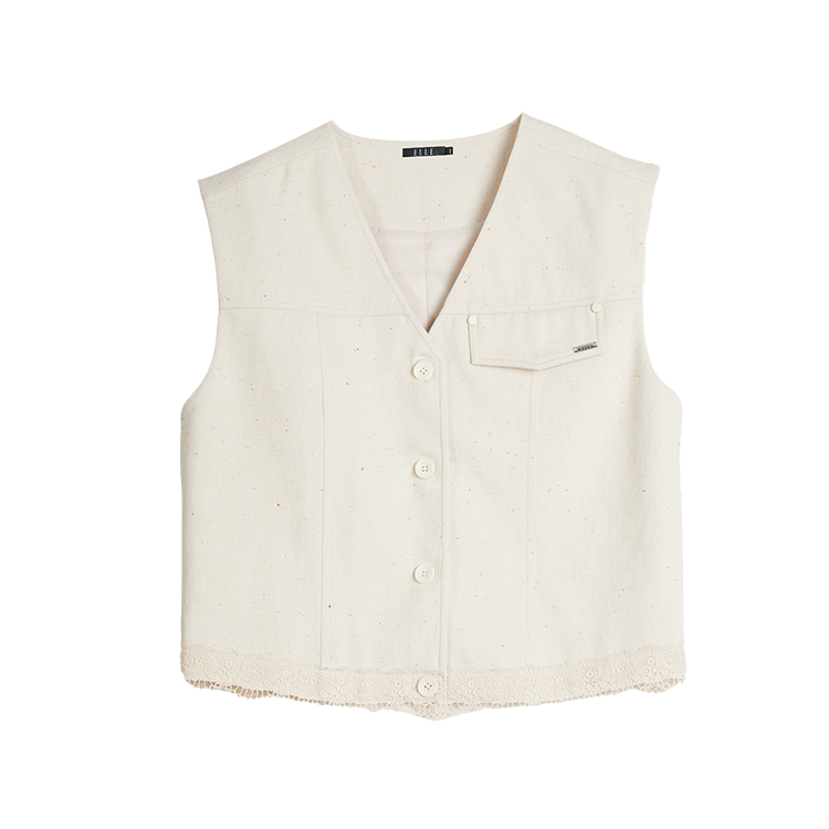 

ELLE Женская жилетка Light Khaki с V-образным вырезом Moderate