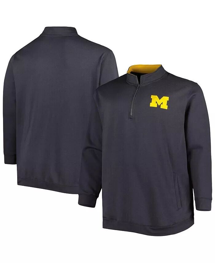 

Мужская толстовка с логотипом Michigan Wolverines Big and Tall Tortugas с угольно-черной молнией Colosseum