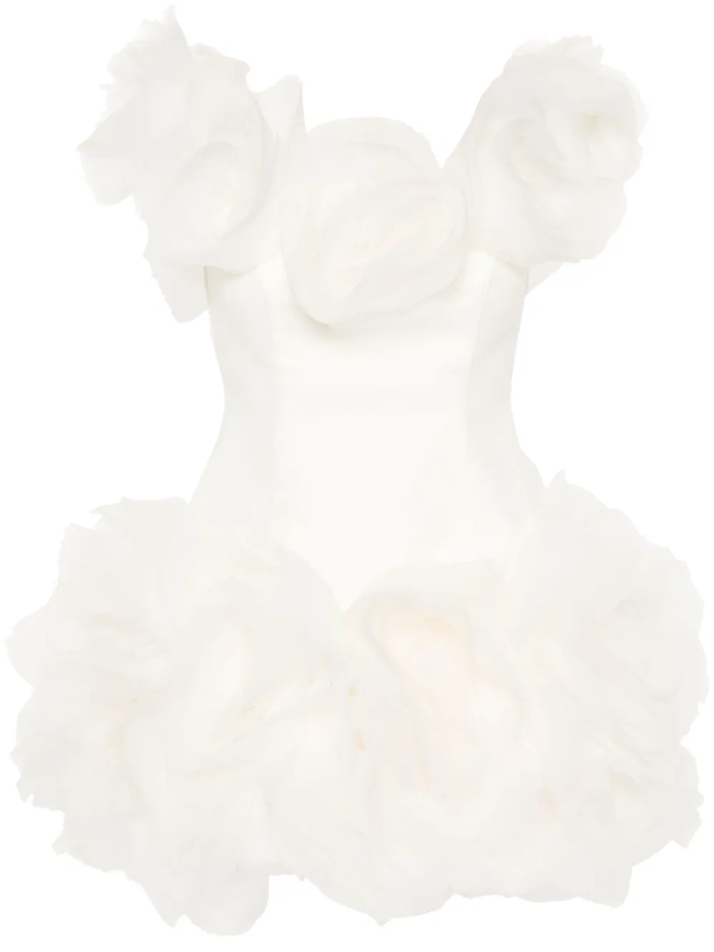 

Креповое платье мини с цветочной аппликацией Ana Radu, нейтральный