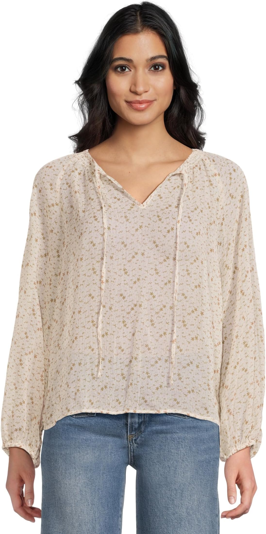

Лонгслив Vince Camuto Tie Neck Shirring Long Sleeve, цвет New Ivory