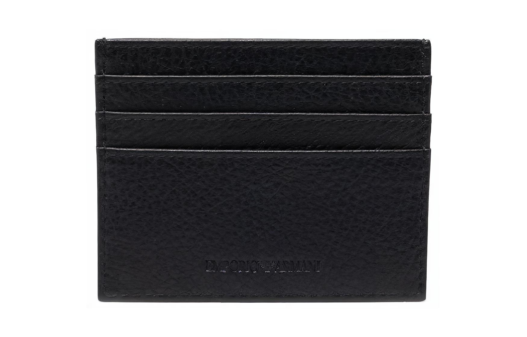 

EMPORIO ARMANI Кошелек Leather Keychain Card Holder Men's Black