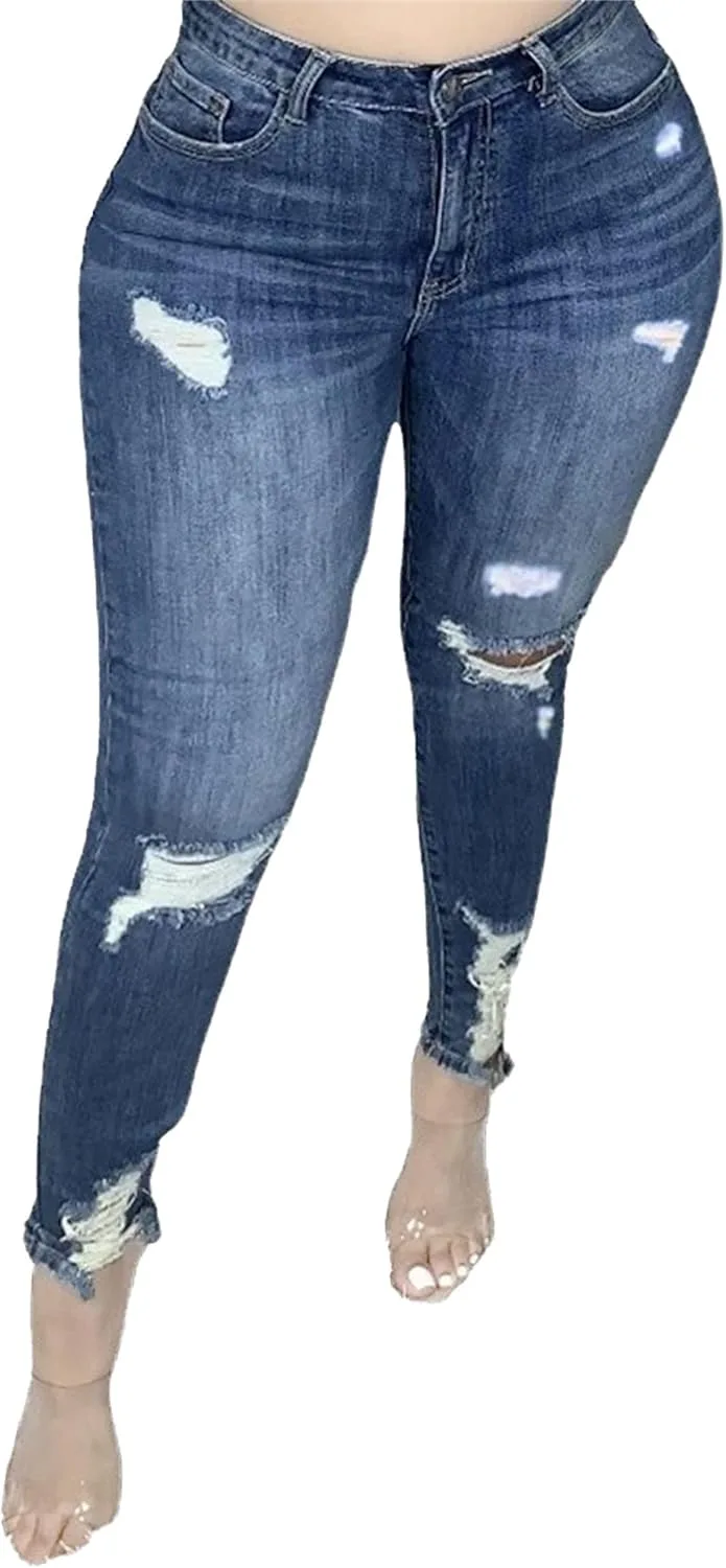 

Plus Size женские джинсы Skinny Stretchy High Waisted