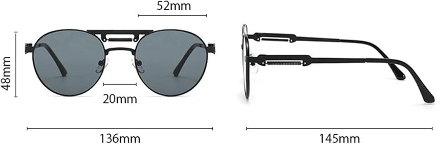 

Солнцезащитные очки Willochra Fashion Round Pilot для мужчин и женщин, с двойной перемычкой, металлическим винтажным градиентом, защита от ультрафиолета UV400, C8