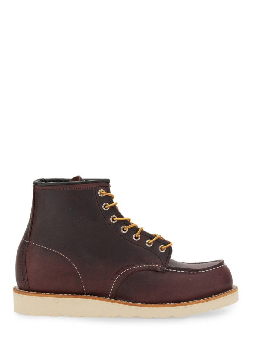 

Ботинки из бордовой кожи с массивной подошвой Red Wing