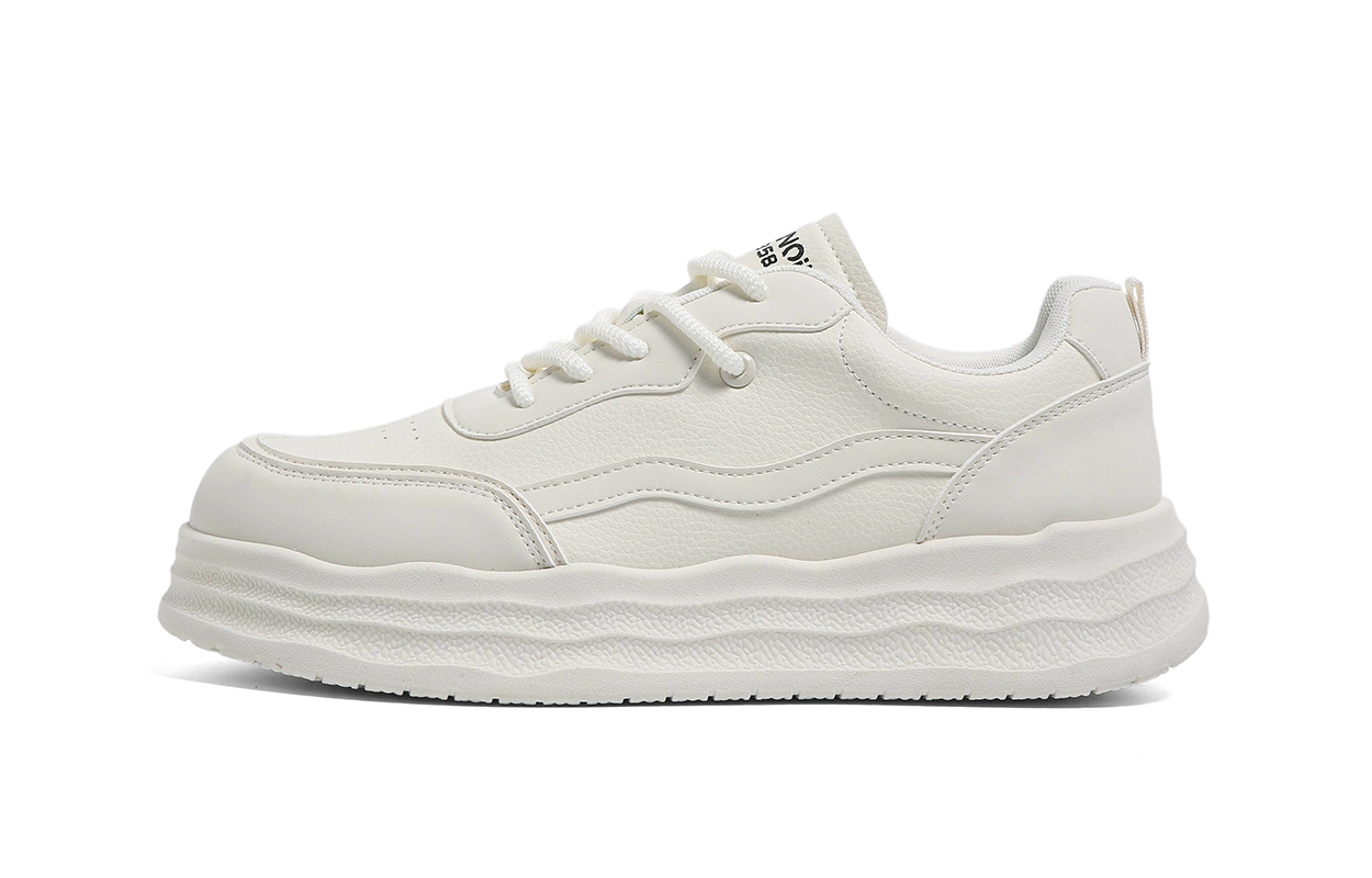 

HUANQIU Кроссовки мужские низкие для скейтбординга из искусственной кожи, устойчивые к истиранию, с увеличенной высотой покрытия, цвет beige