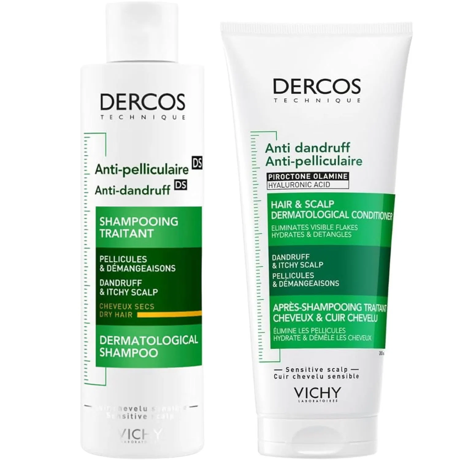 Набор шампунь и кондиционер против перхоти Dercos Duo Pack от Vichy, 2 шт. по 200 мл Vichy
