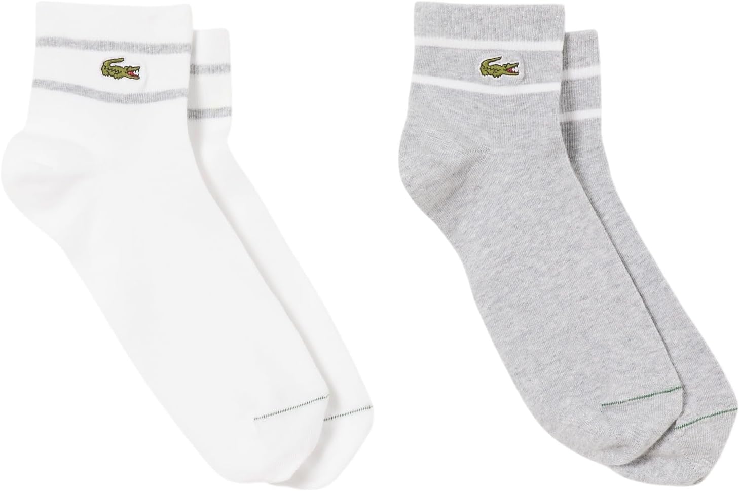 

Lacoste unisex-adult 2-pack носки из смеси органического хлопка, Grey Chine/White