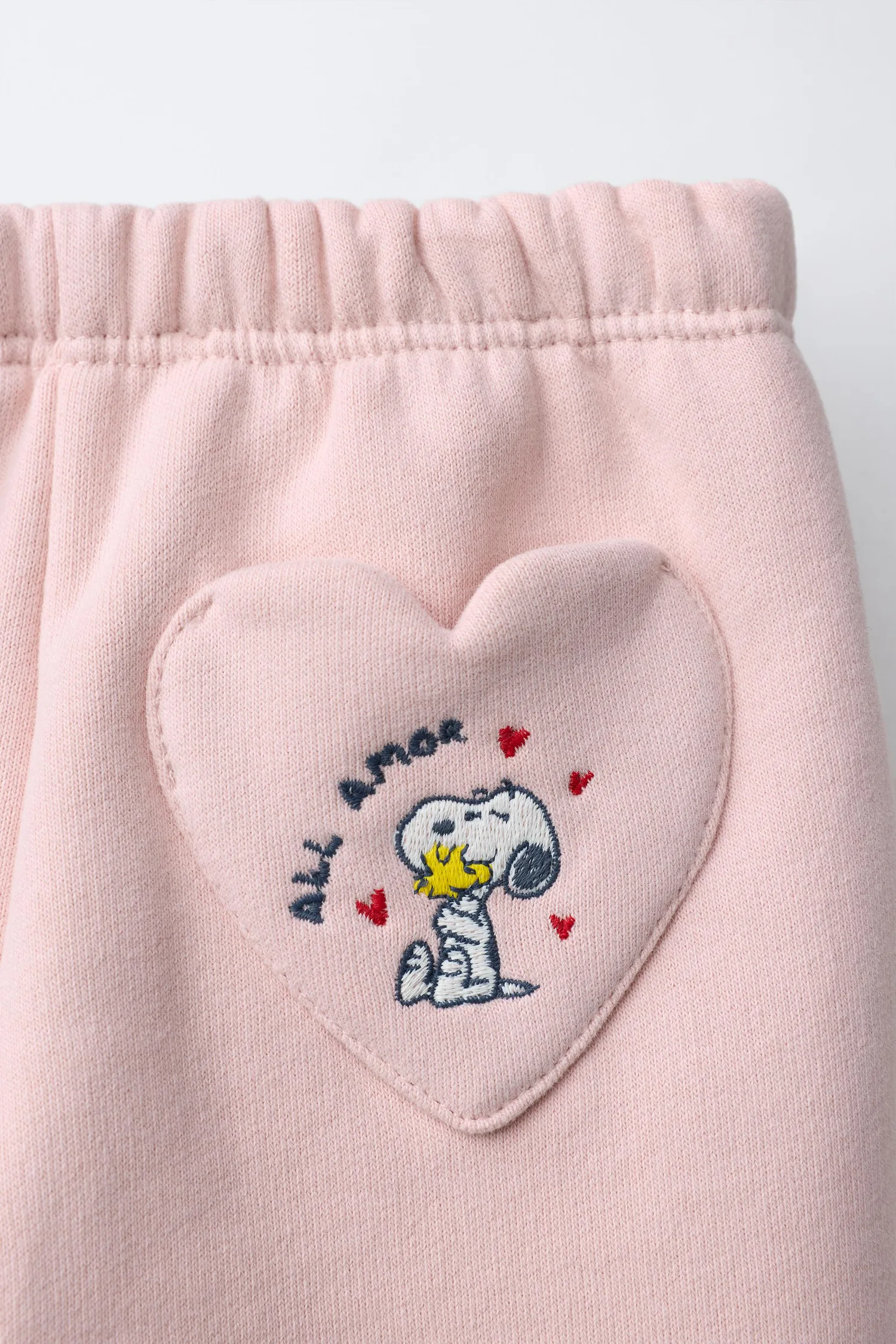 Плюшевые спортивные штаны snoopy peanuts Zara, розовый — фото 4