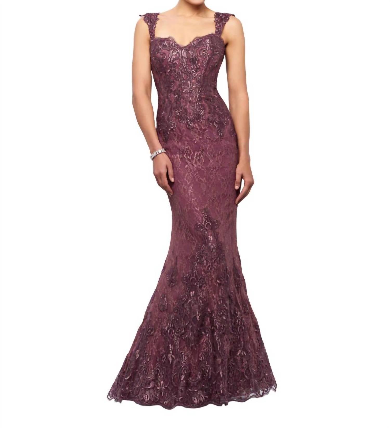 

Вышитое бронзовое платье без рукавов Ivonne D, бронзовый