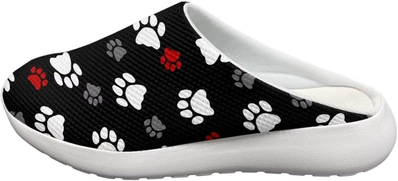 

Садовые сабо Forchrinse с милым принтом лапок собак, нескользящие обувь для шеф-поваров, медсестер и врачей, сандалии для мужчин и женщин, Dog Paw Print