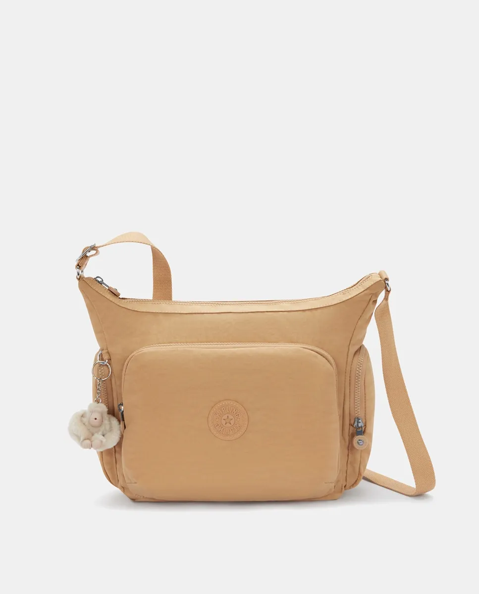 

Сумка на плечо среднего размера с регулируемой ручкой Kipling, бежевый