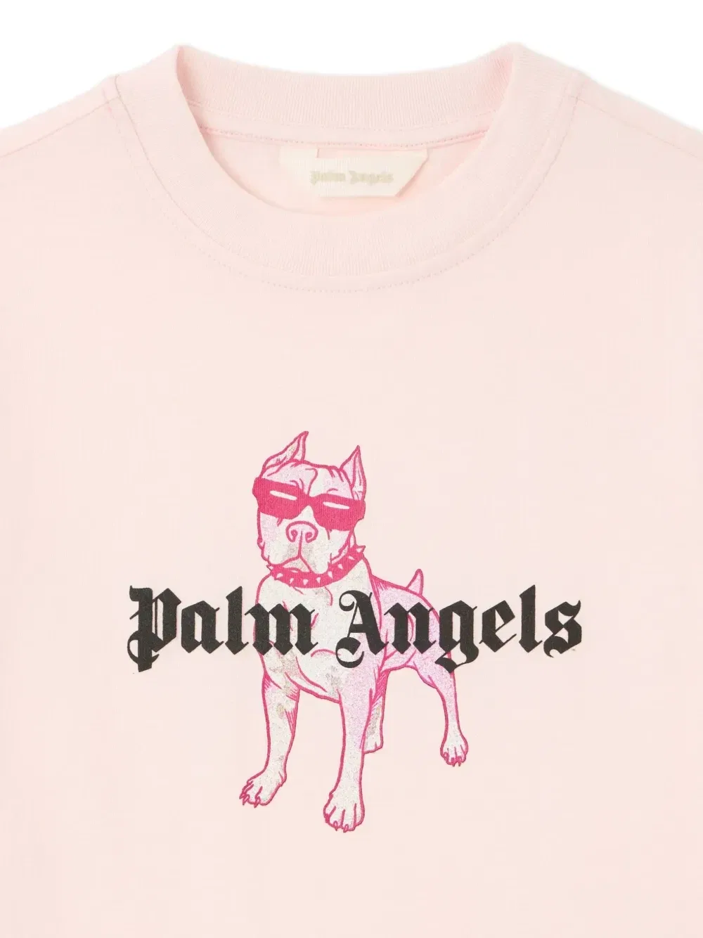 Футболка с логотипом Palm Dog Palm Angels Kids, розовый — фото 3