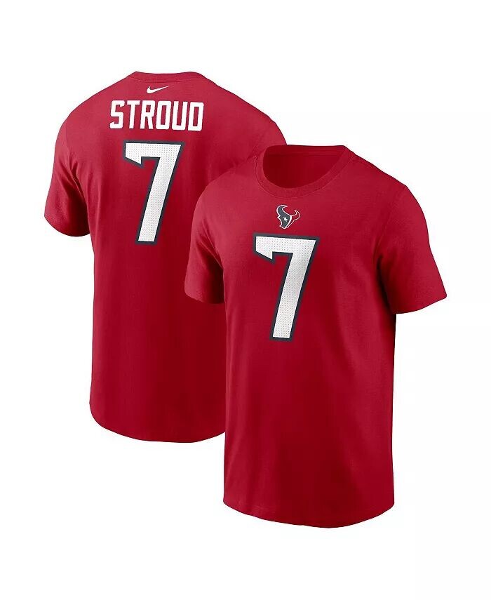 

Мужская футболка CJ Stroud Red Houston Texans с именем и номером игрока Nike