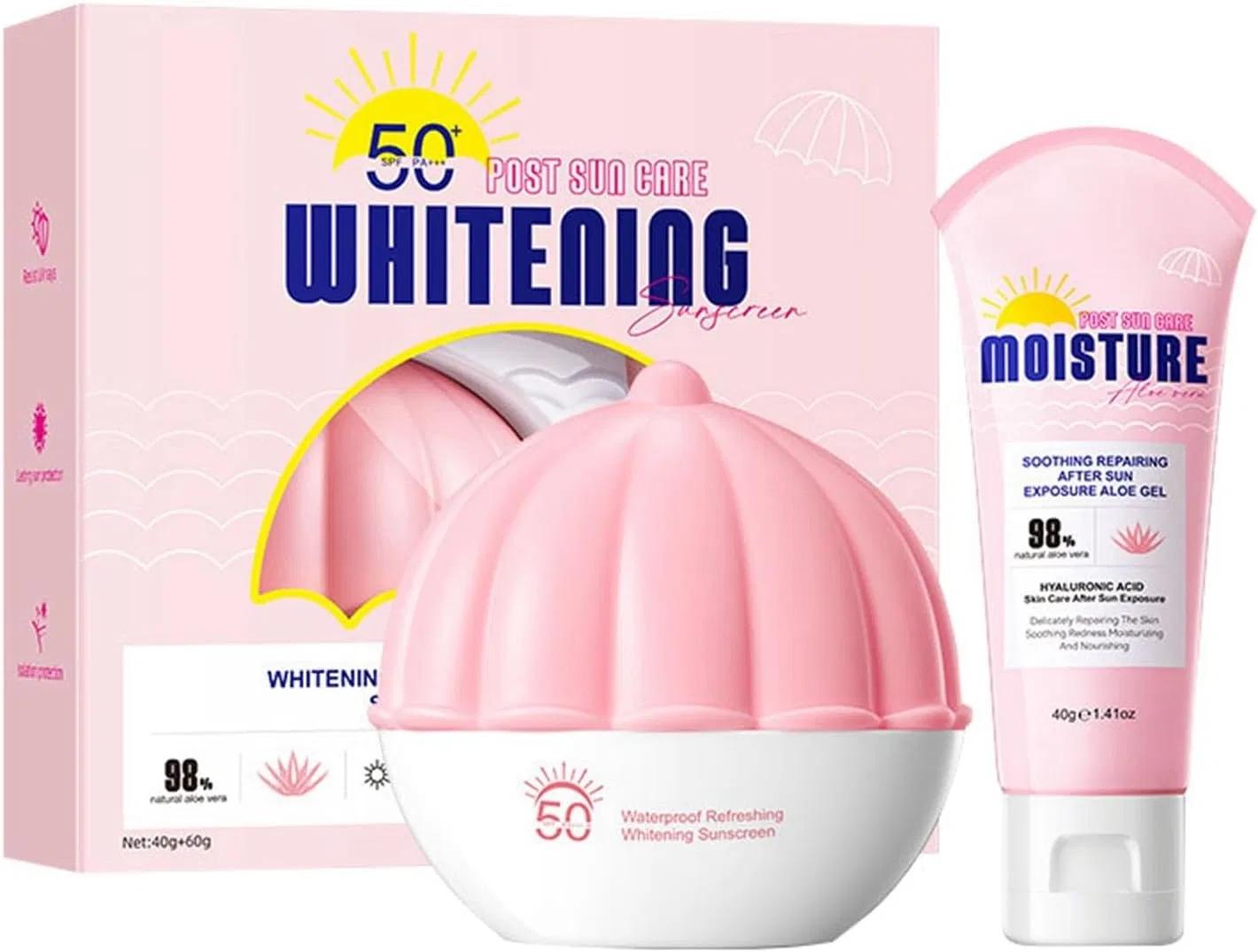 Солнцезащитный гель-крем Sun Effects с отбеливающим эффектом, Generic, 150 г, розовый