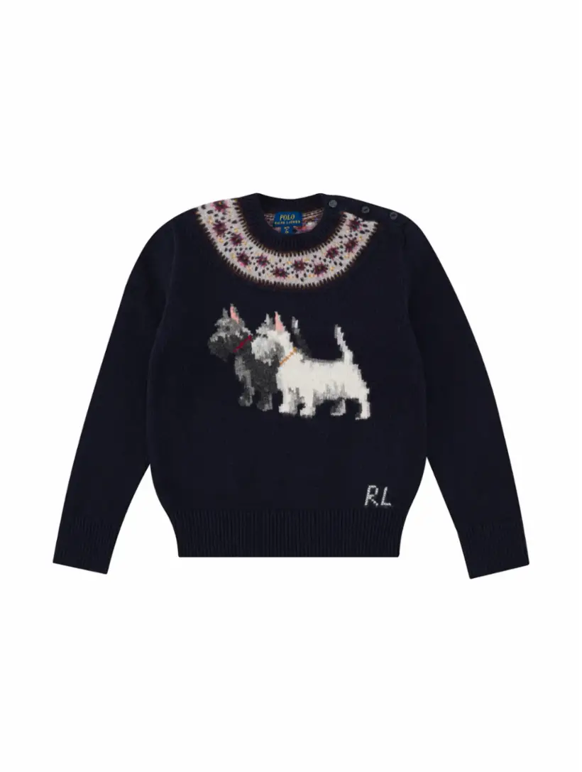 

Вязаный джемпер с узором Ralph Lauren, тёмно-синий