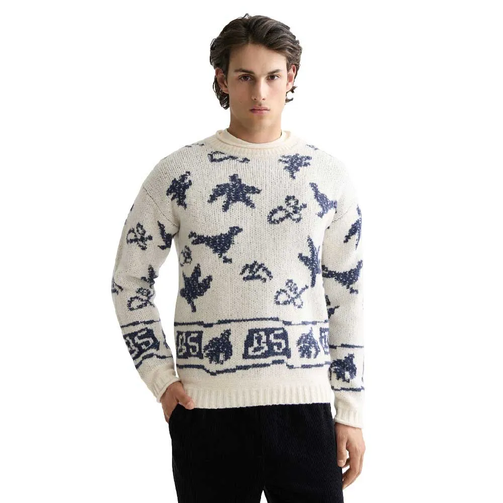 

Жаккардовый свитер Scotch & Soda с приспущенными плечами, белый