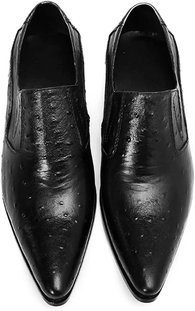 Мокасины Santimon Mens Slip On Loafers - туфли для повседневной и официальной носки из натуральной кожи, удобные, подходящие для вечеринок, путешествий и свадеб, черный — фото 3