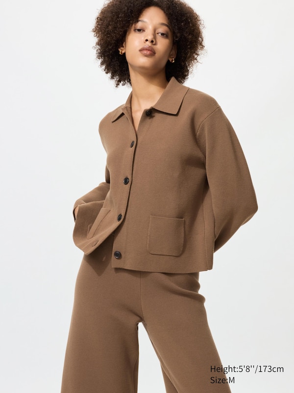

Вязаная куртка Milano Rib Uniqlo, 35 brown