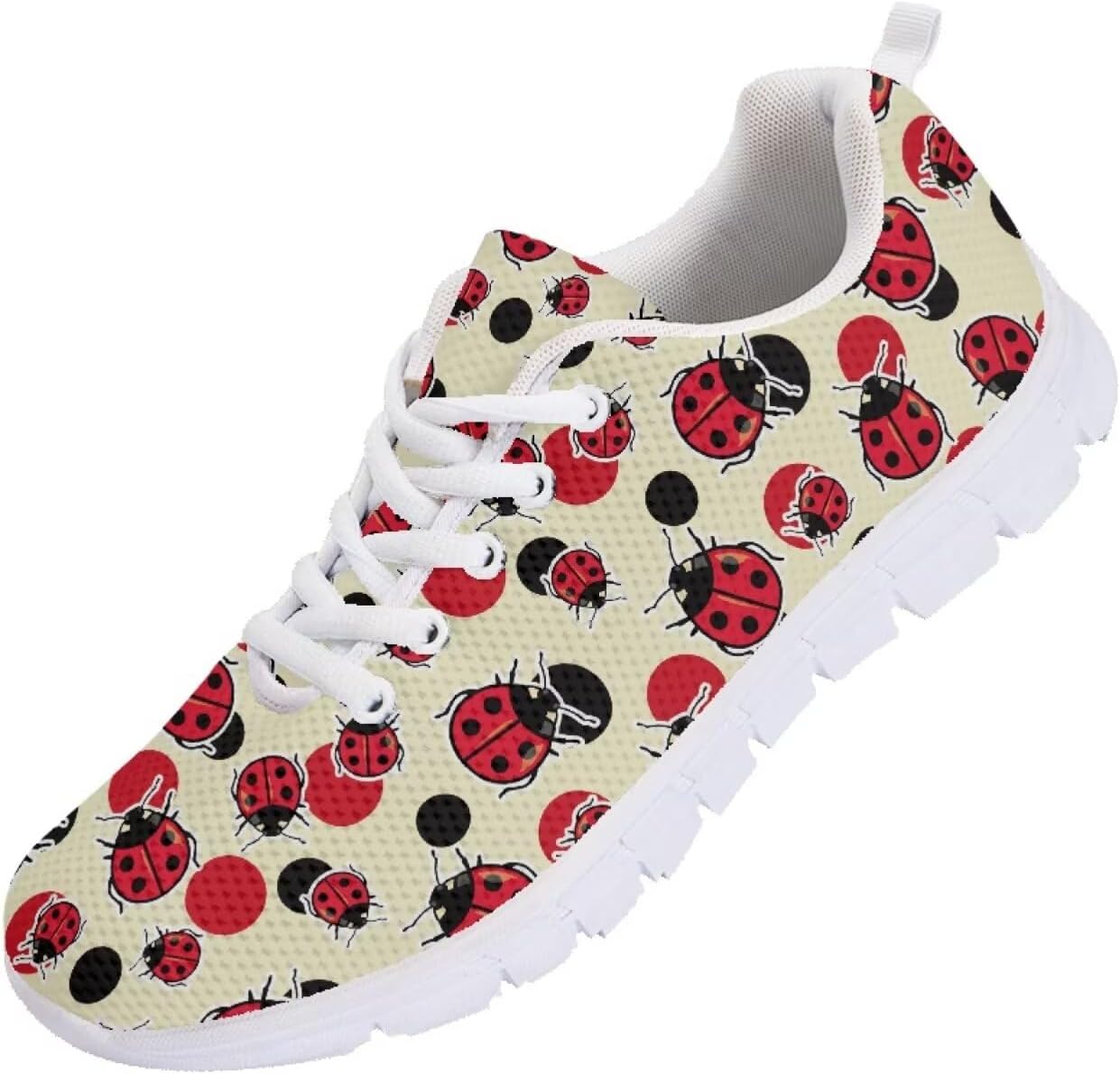 

Вышитые кроссовки для женщин и мужчин, теннисные беговые обувь, легкие сетчатые спортивные кроссовки для тренажерного зала с подошвой из ЭВА Getelinseng, Ladybug