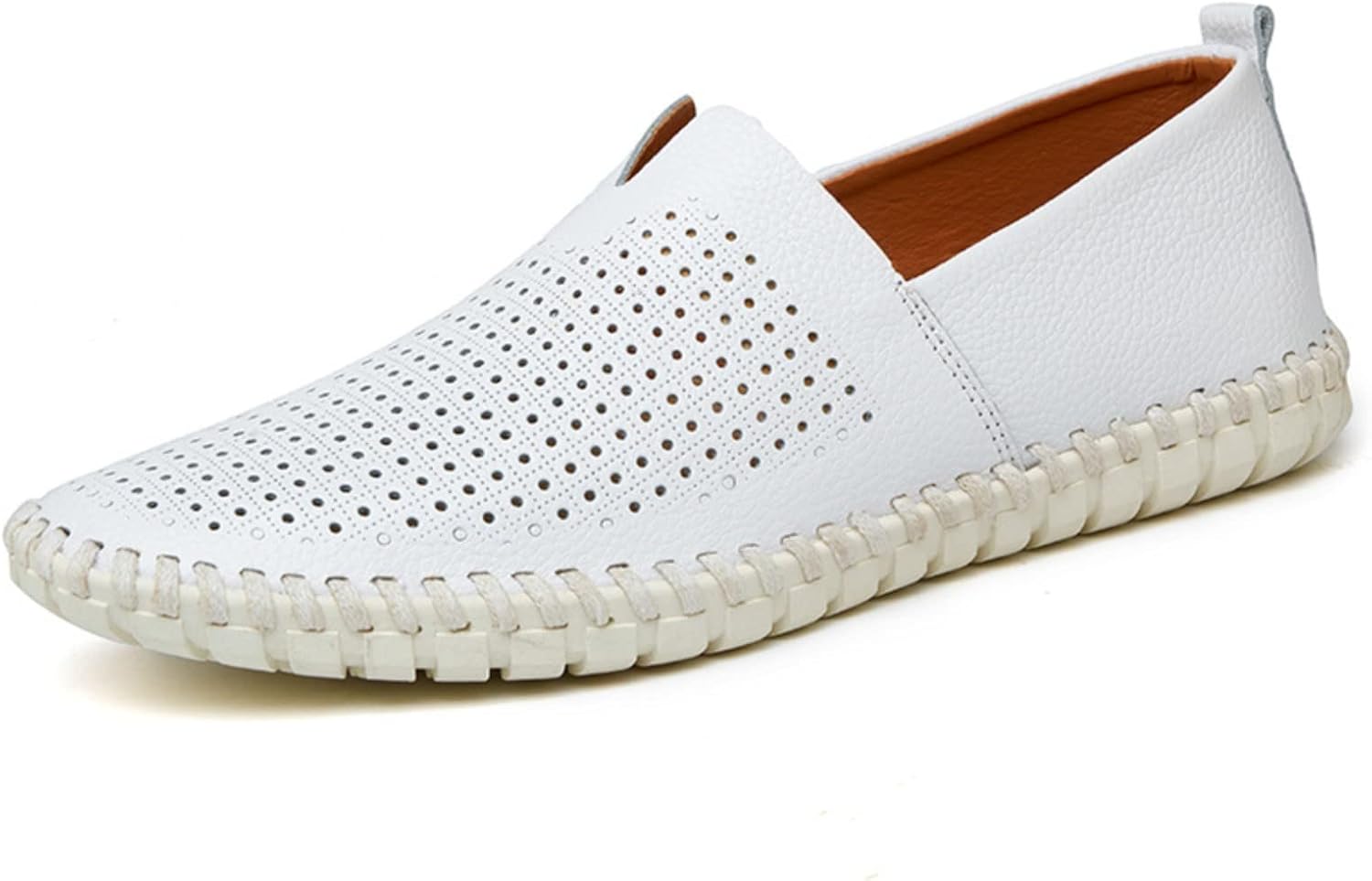 

Мужские кожаные слипоны, мягкие деловые туфли для вождения, легкие повседневные мокасины, кожаная обувь в стиле бизнес-кэжуал Vannida, белый