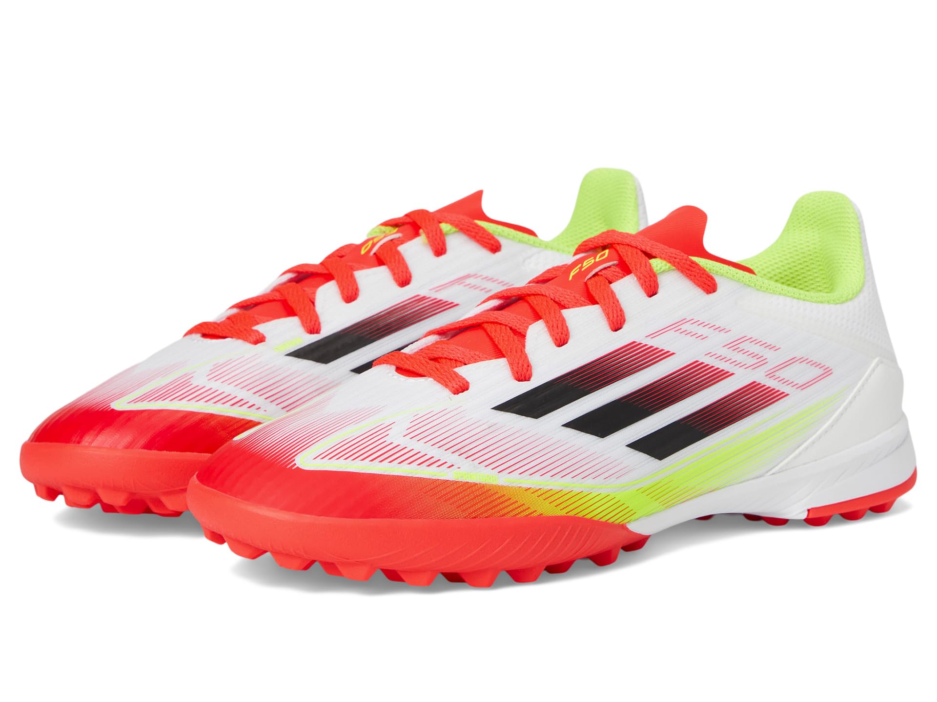 

Кроссовки Adidas Kids F50 League Turf Soccer Cleats, White/Black/Solar Yellow