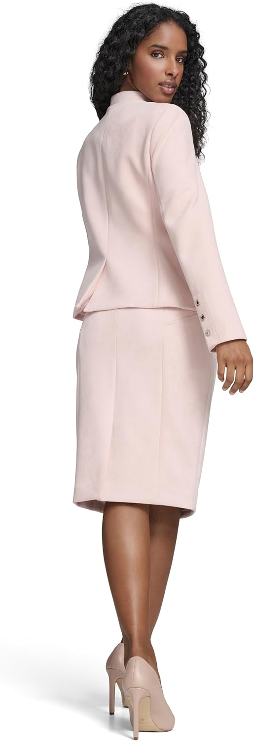 Женский пиджак Tommy Hilfiger из искусственной замши с воротником-стойкой, Pink — фото 3