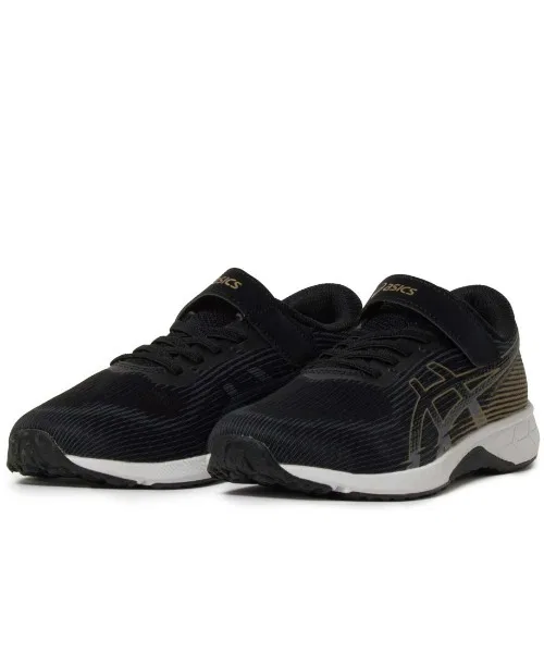 Детские кроссовки ASICS Lazerbeam RK-MG чёрные с золотом — фото 4