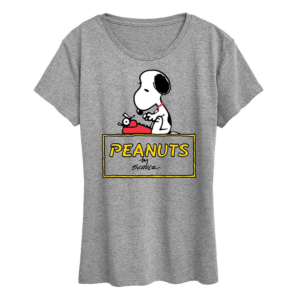 

Женская футболка с логотипом Peanuts Snoopy Typing и графическим рисунком Licensed Character, цвет Heather Gray