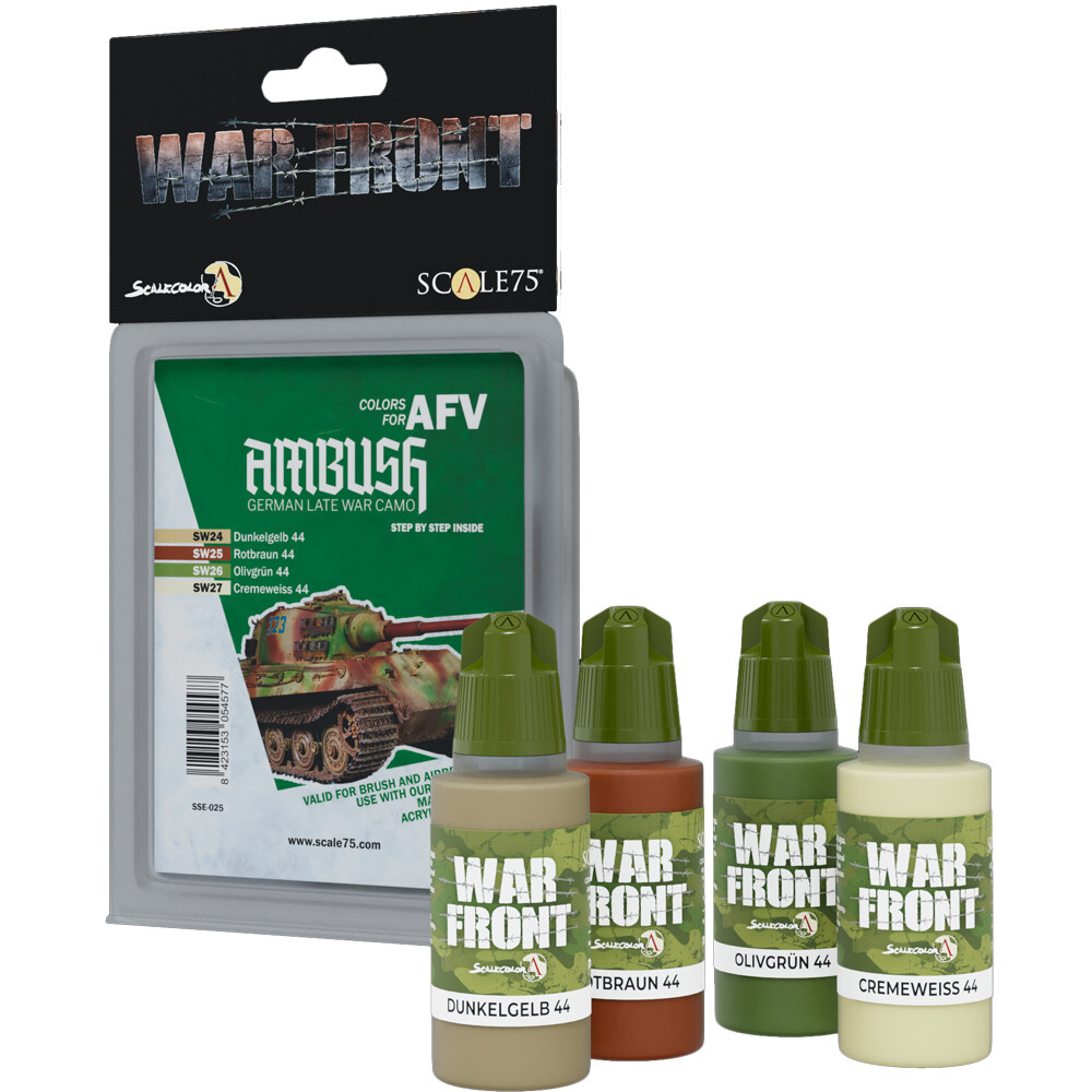 

Аксессуары Scale 75 USA War Front Paint Set: Colors for AFV - Ambush (German Late War Camo)