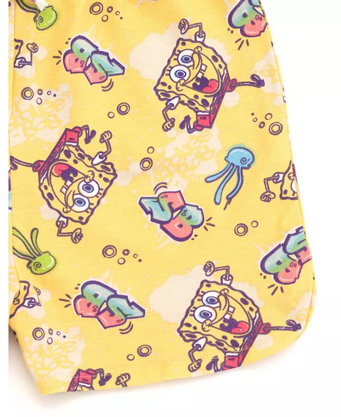 Детский комплект: футболка и шорты из футера для девочек SpongeBob SquarePants, коричневый/бежевый — фото 4