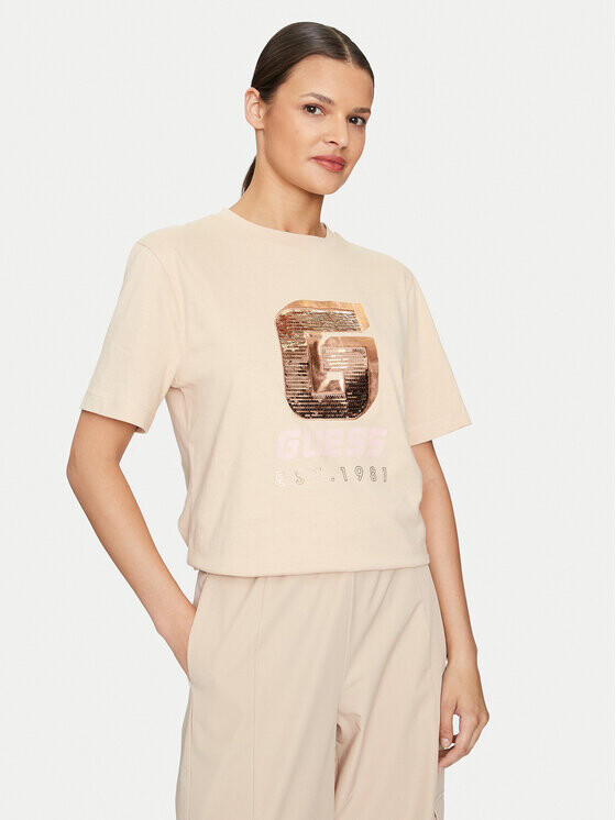 

Футболка стандартного кроя Guess, бежевый