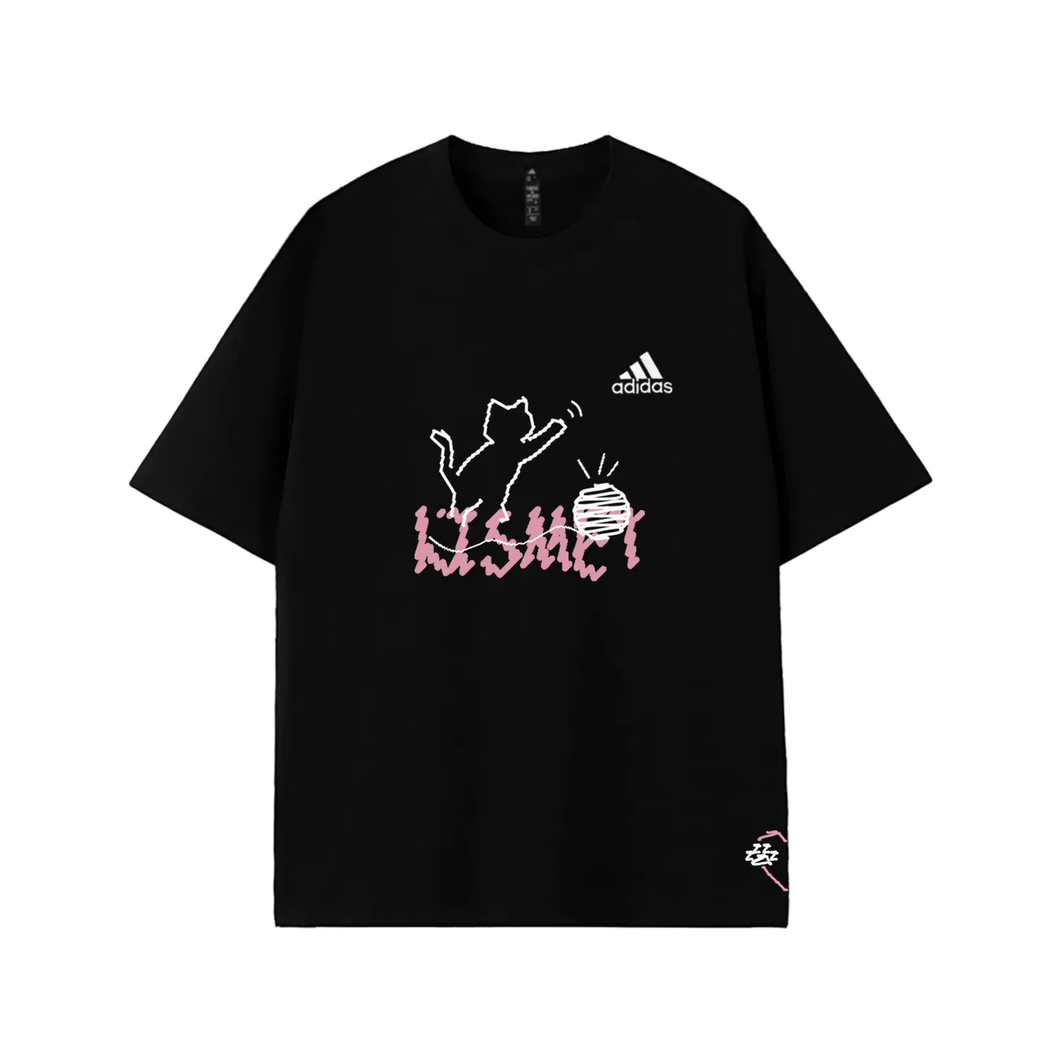 Футболка хлопковая Crew Neck Straight Fit Adidas Black Set — фото 3