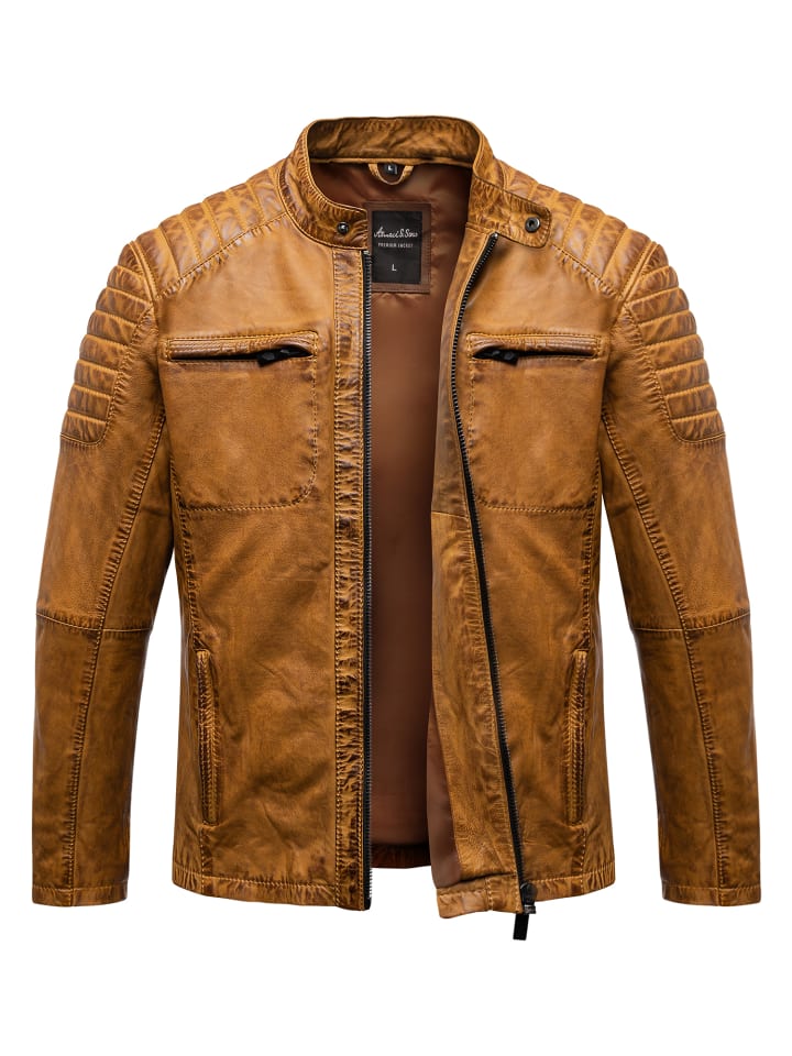 

Кожаная куртка RALSTON коньячного цвета Amaci&Sons