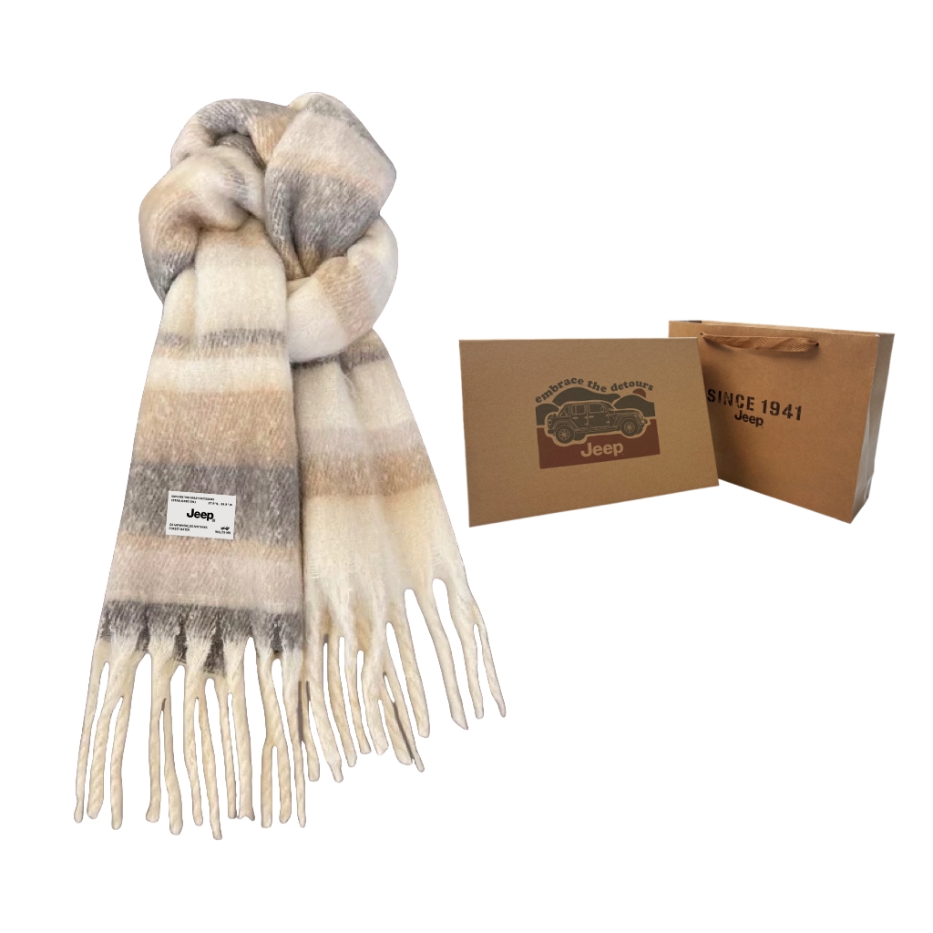 

Jeep Вязаный шарф унисекс, Light Khaki Jeep Gift Box Set
