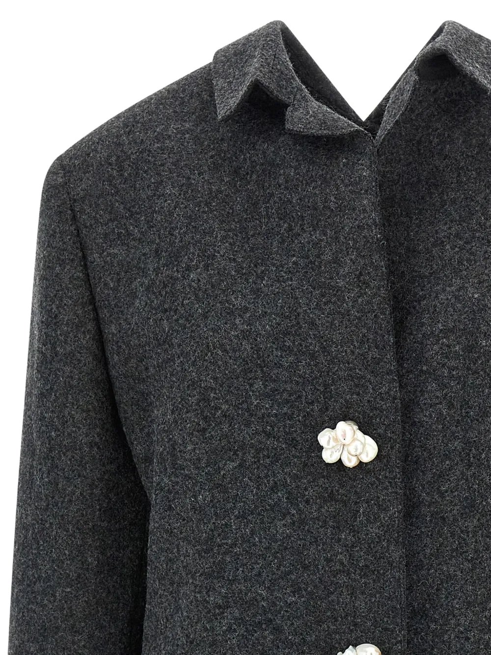 Пальто из вирджинской шерсти шетландских овец Prada, серый — фото 3