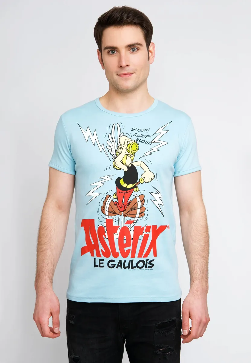 

Logoshirt Футболка "Астерикс Ле Голуа" с принтом Астерикс и волшебное зелье, голубой