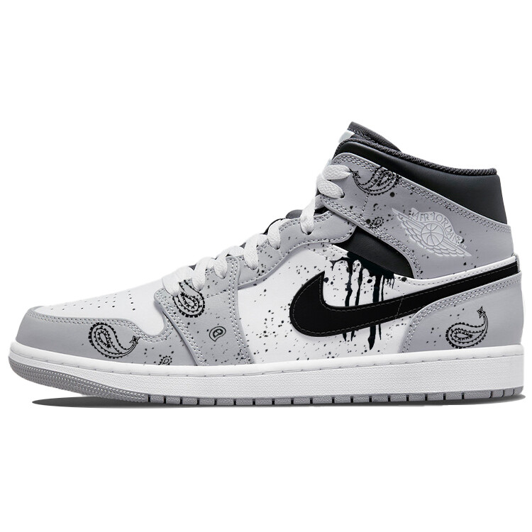 

Кроссовки Air Jordan 1 Vintage Basketball Shoes Men Mid-top White/gray, серый