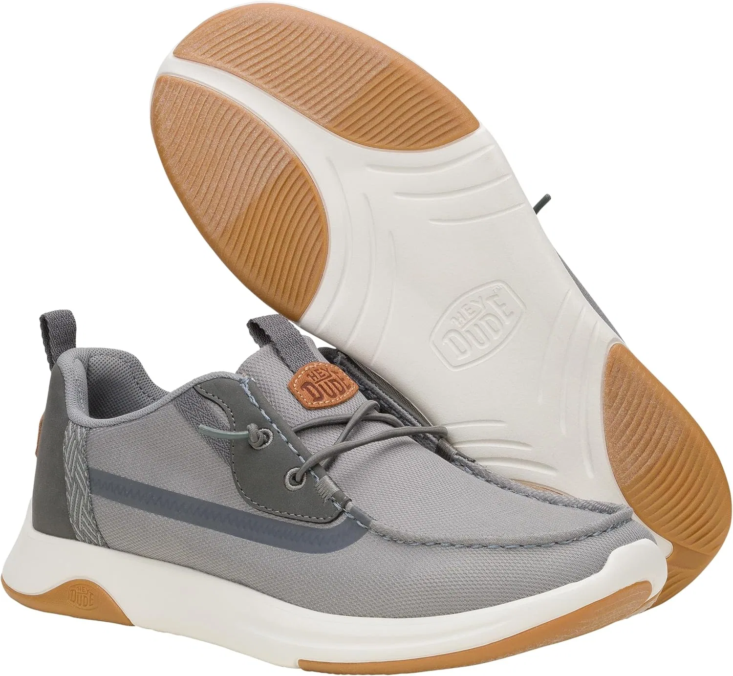 HEYDUDE Wally Drift Classic, мужские лоферы без шнурков, удобные и легкие, Mesh Monument Grey — фото 4