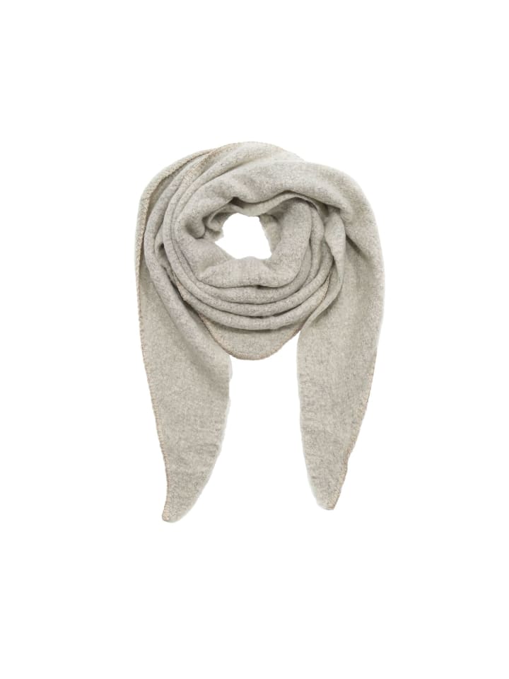 

Уютный треугольный шарф букле кремового цвета из материала Faera