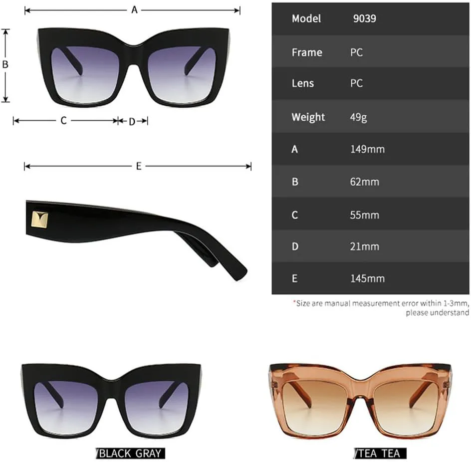 

Женские солнцезащитные очки MUTYNE Luxury большого размера "кошачий глаз", винтажные солнцезащитные очки для женщин, защита от УФ-излучения UV400, Yellow Tea