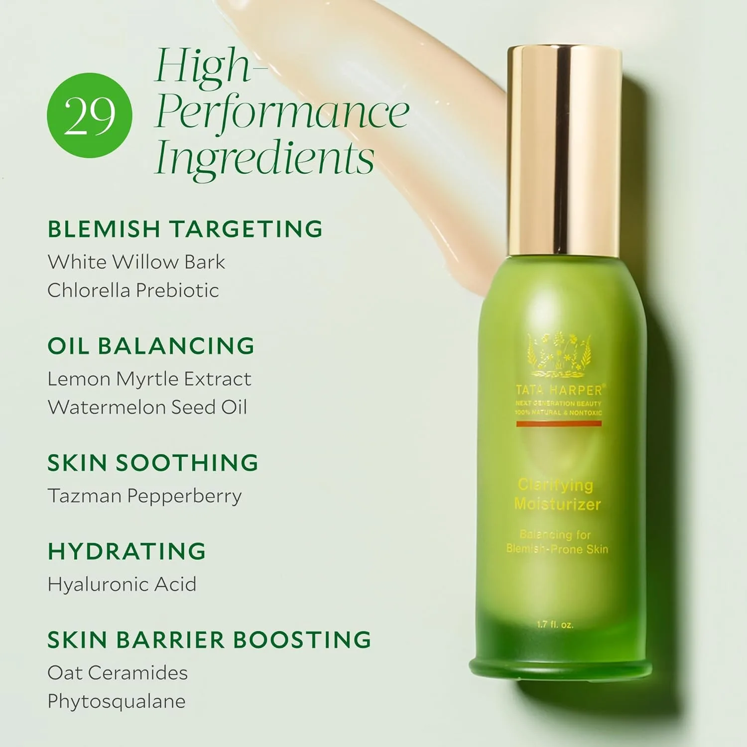 Увлажняющий крем Tata Harper Clarifying Moisturizer, натуральный матирующий увлажняющий крем для жирной и склонной к высыпаниям кожи, легкий крем для лица, 50 мл. — фото 3