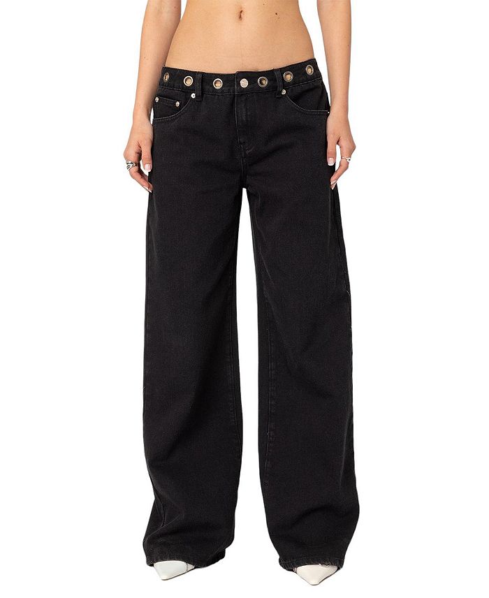

Джинсы Libby Grommet Waist черного цвета Edikted, черный