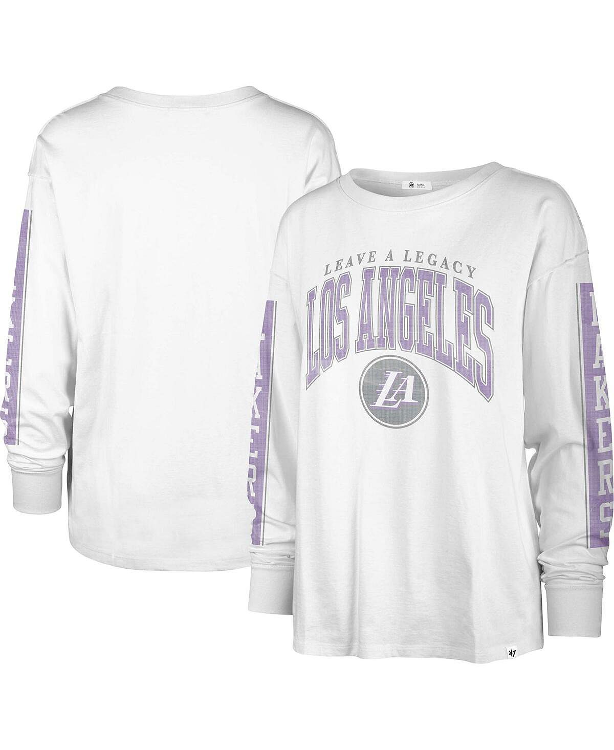 

Женская белая футболка с длинным рукавом Los Angeles Lakers City Edition SOA '47 Brand, белый